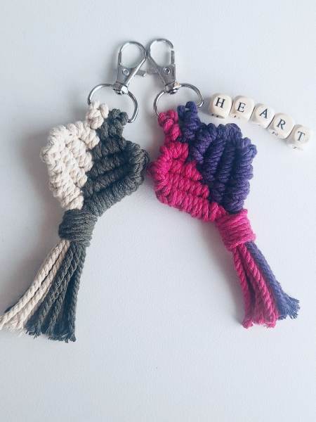 Macrame customised Heart Keychain