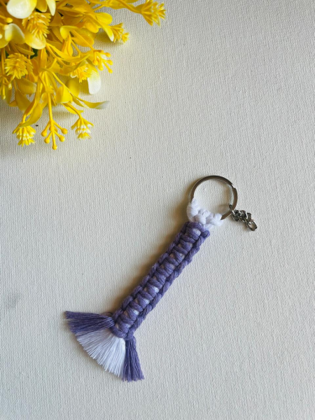 Lilac Macrame Keychain